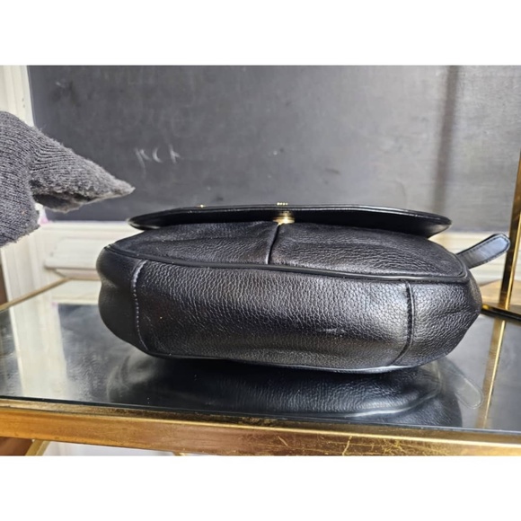 Authentic MCM Saddle Leather Flap Shoulder Bag Black - Picture 9 of 14